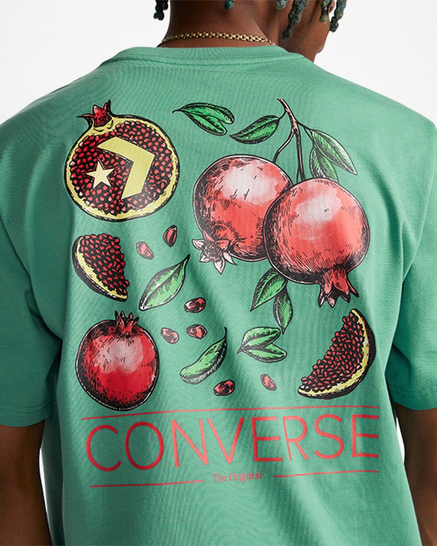 T-Shirts Barbati Converse Pomegranate Grafice Verzi | RO DFVKX915